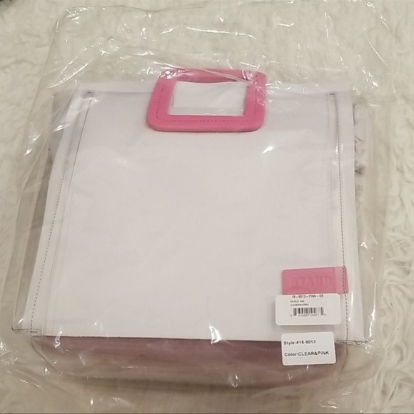 💕STAUD💕 Shirley Tote Bag ~ Clear Pink - Picture 10 of 11